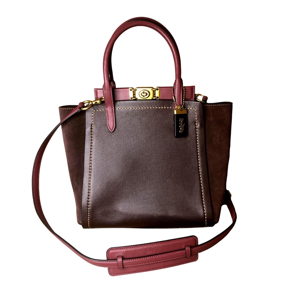 COACH 1941 Troupe Tote Colorblock in Vintage Mauve Brown Burgundy Satchel - Picture 15 of 17